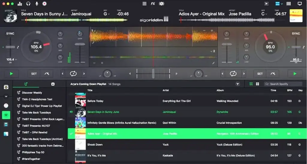 What DJ apps work with Spotify?