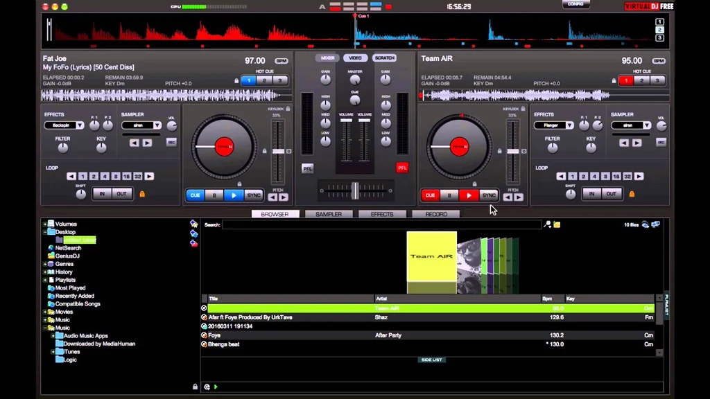 What music service works with VirtualDJ?