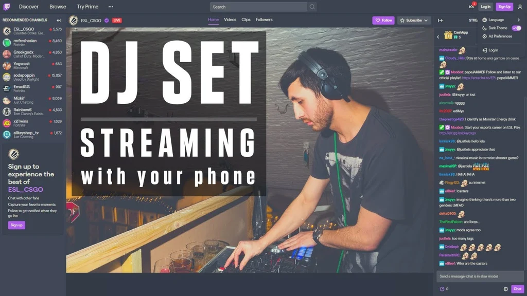 How do I stream DJ from my phone?