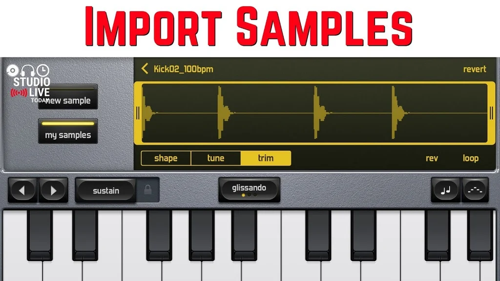 How do you import samples into GarageBand?