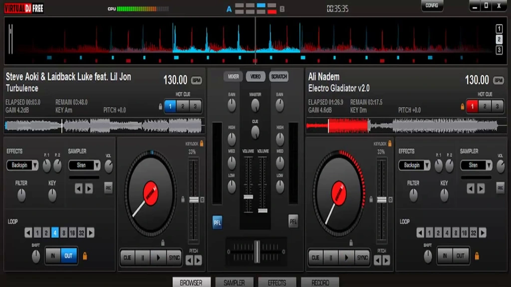 How do you match songs on Virtual DJ?