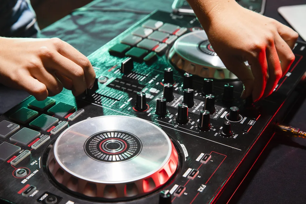 How do you turn on DJ equipment?