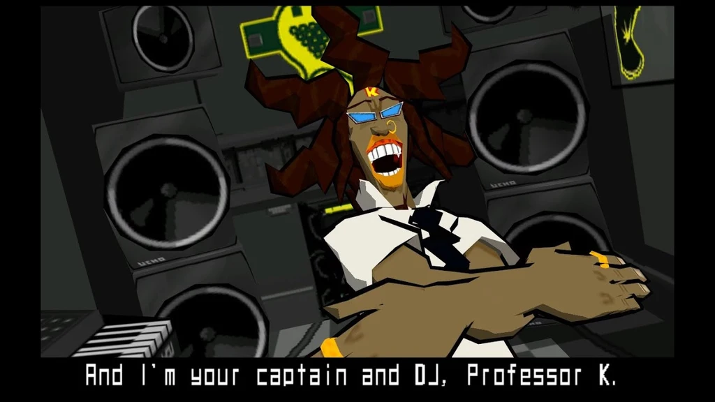 Who voices DJ Professor K in Jet Set Radio Future?
