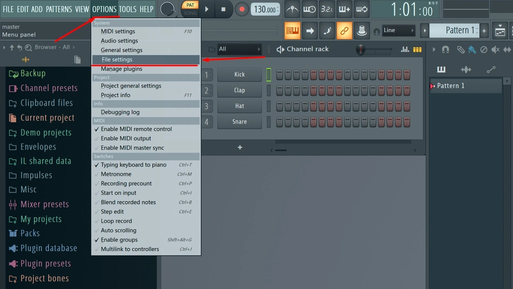 Какие параметры нужны для FL Studio