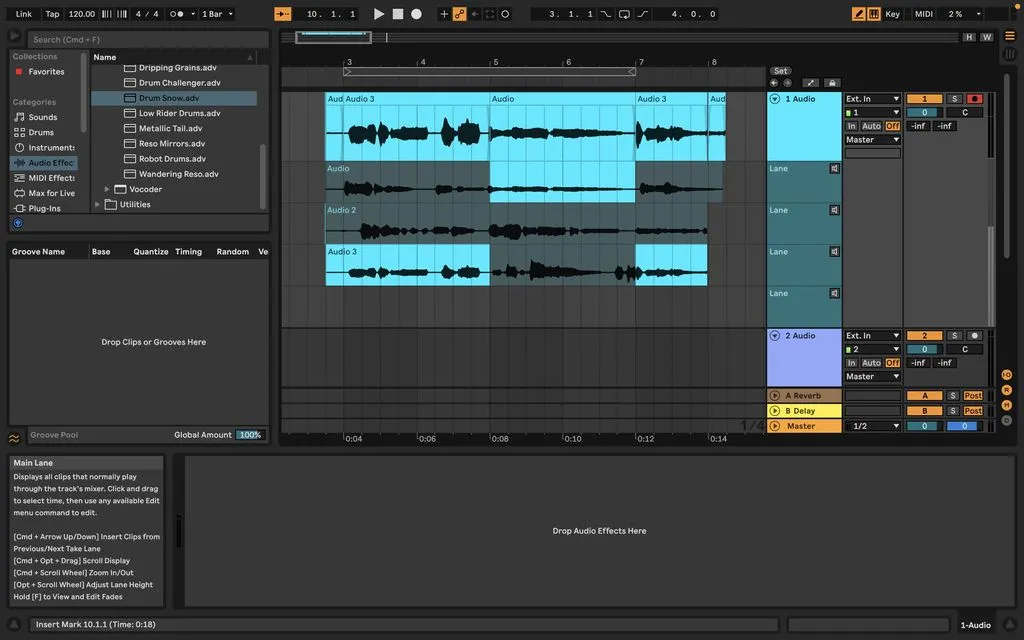 Ableton, The Metal renderer improves performance by increasing the rate at which Live's UI is updated, and/or reducing the amount of power used in the process, процессор