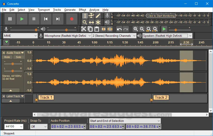 Audacity, обеспечение, система