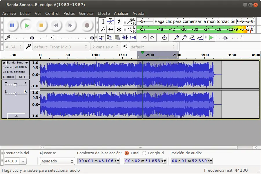 Audacity, программа, portable, интерфейс