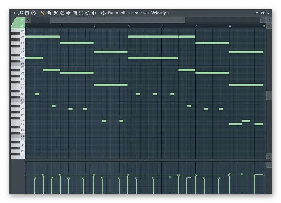 Toolbar Panel. В верхней части рабочей области находится панель инструментов FL Studio